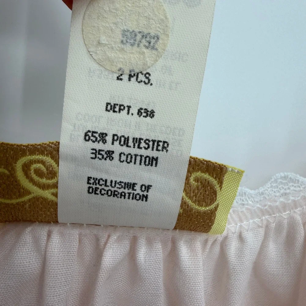 Vintage Sears Cachet Pink Lace Flutter Sleeve Nightgown Size M Coquette Cottage - Picture 5 of 9